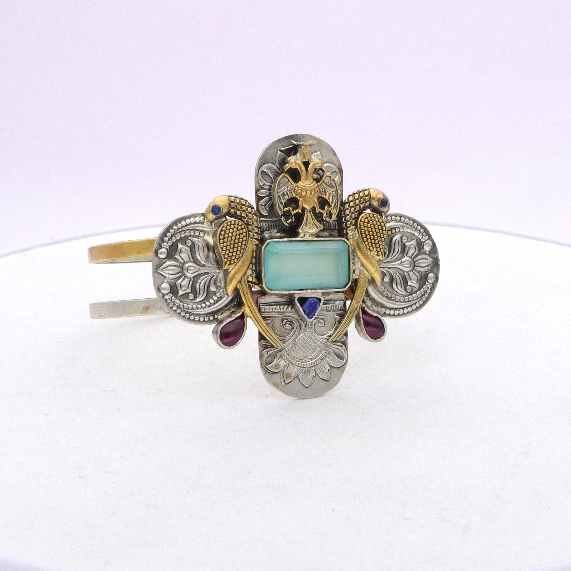 Silver Peacock Stoned Bracelet