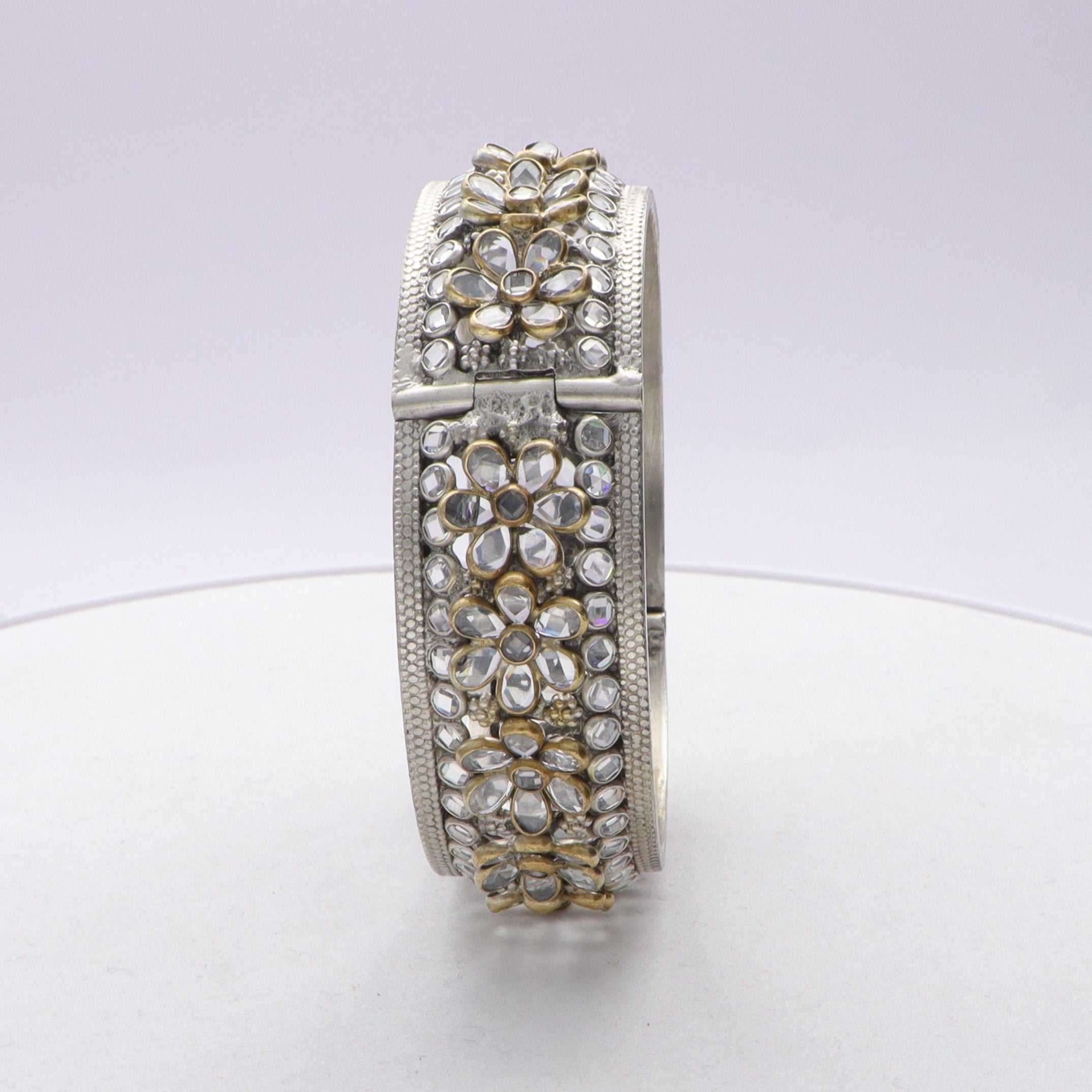 Silver Floral Bangle