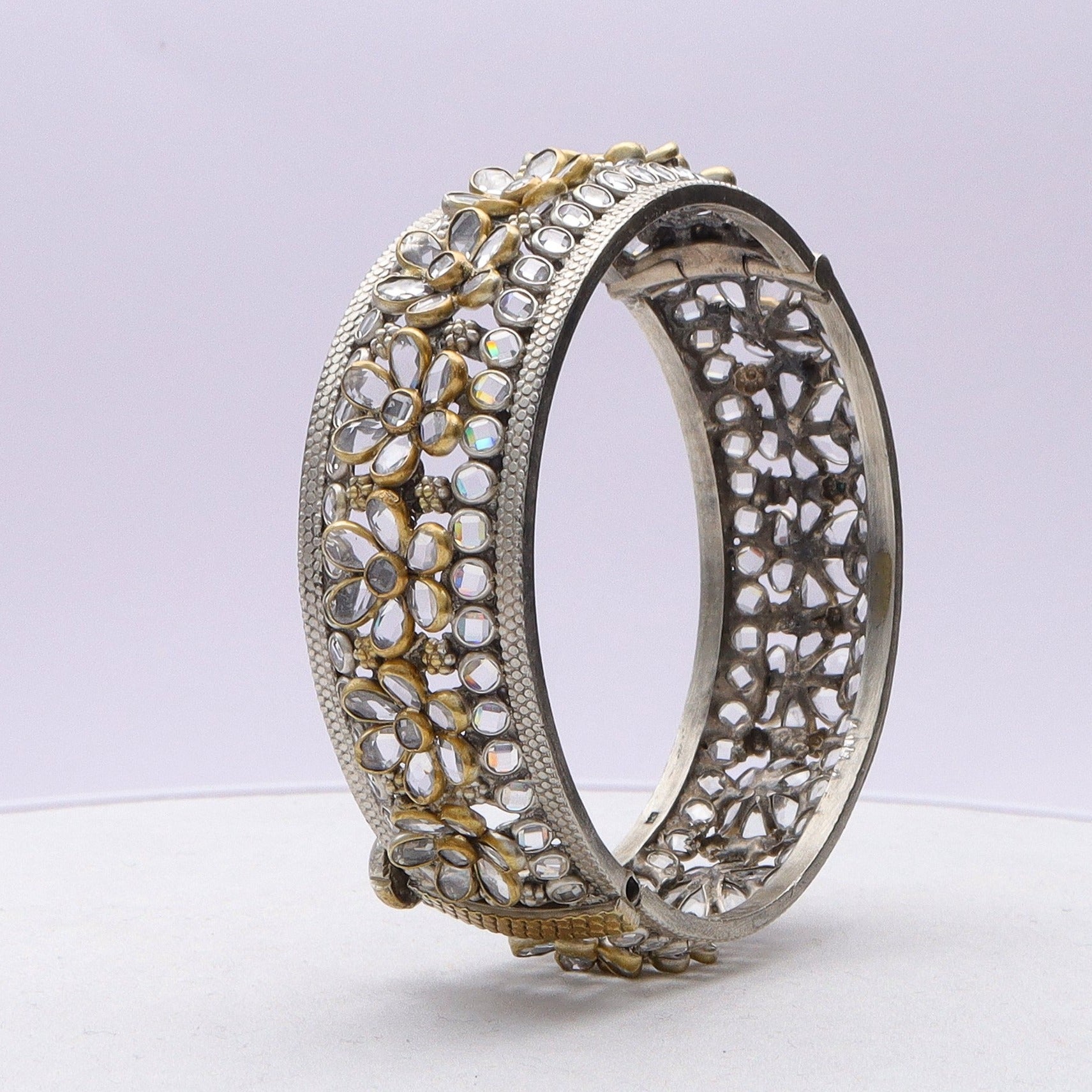 Silver Floral Bangle
