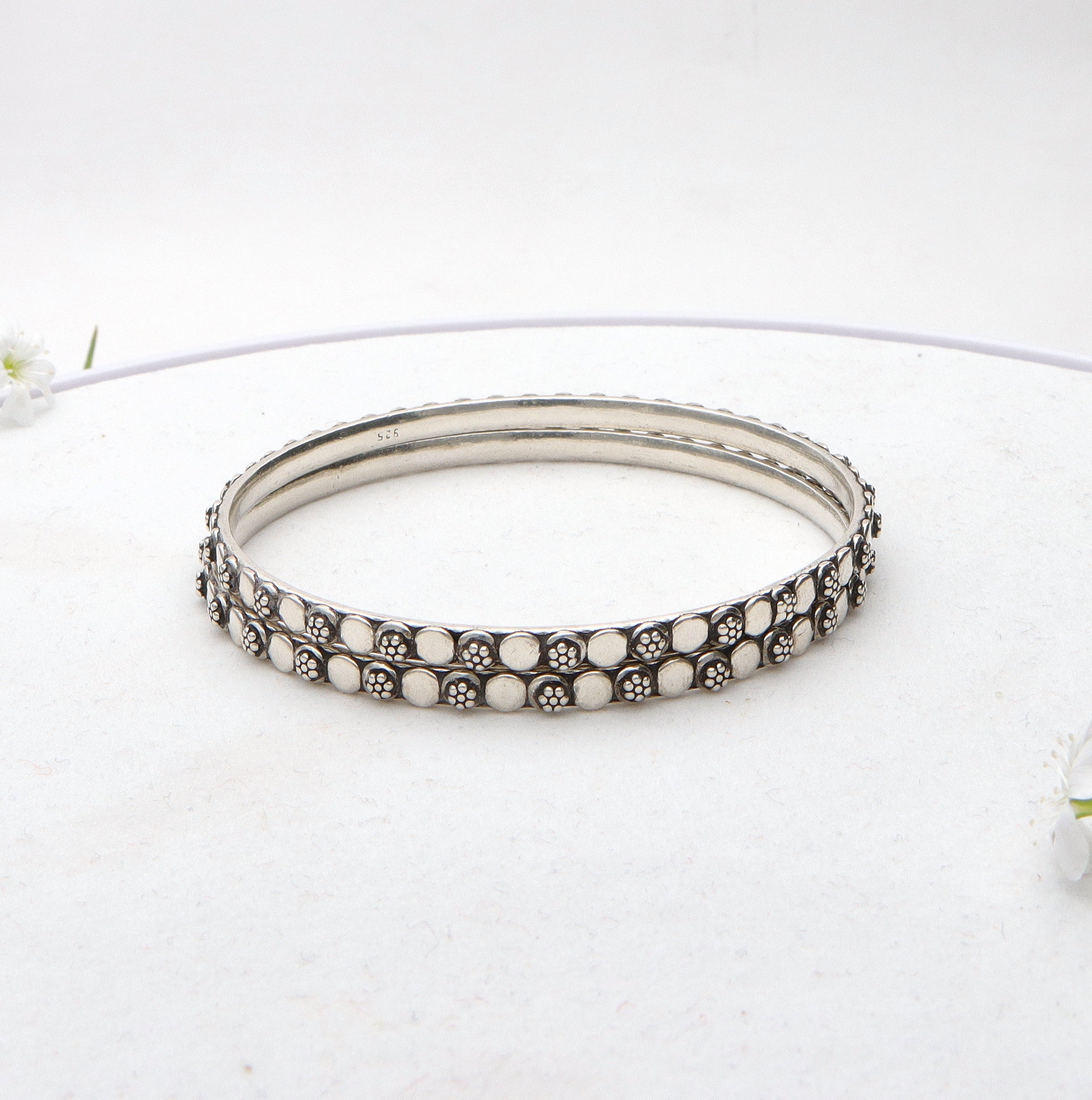 Silver Antique Bangles