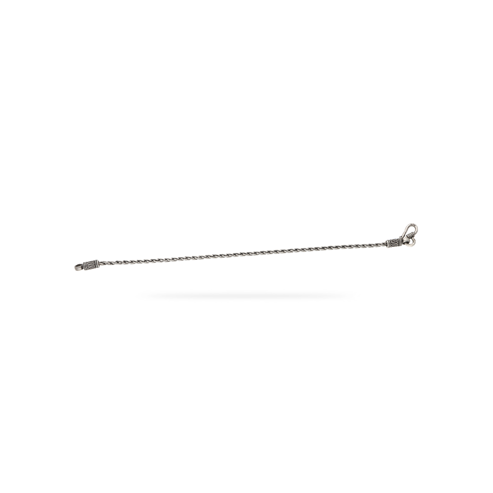 Classic cable chained elegant fancy clasp silver bracelet