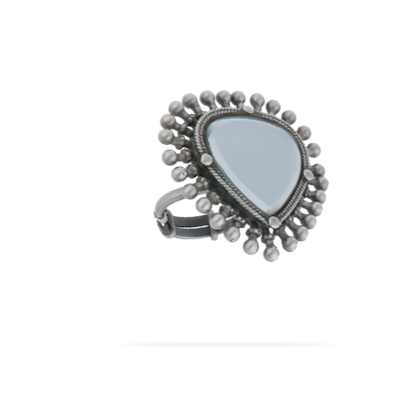 Antique stroke pear finger ring for women
