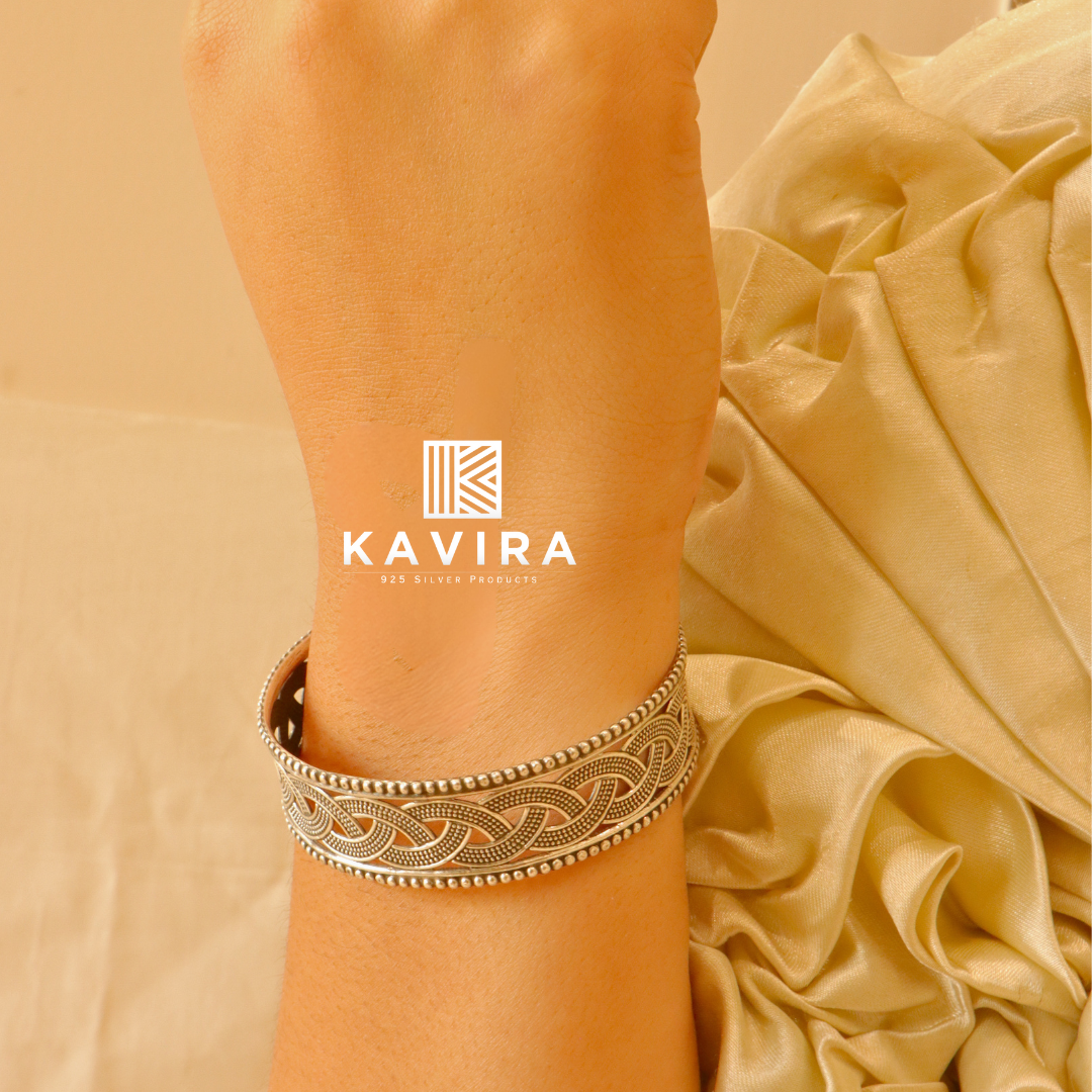 Kavira Intricate Silver Bangles