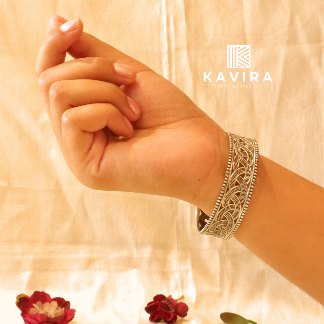 Kavira Intricate Silver Bangles