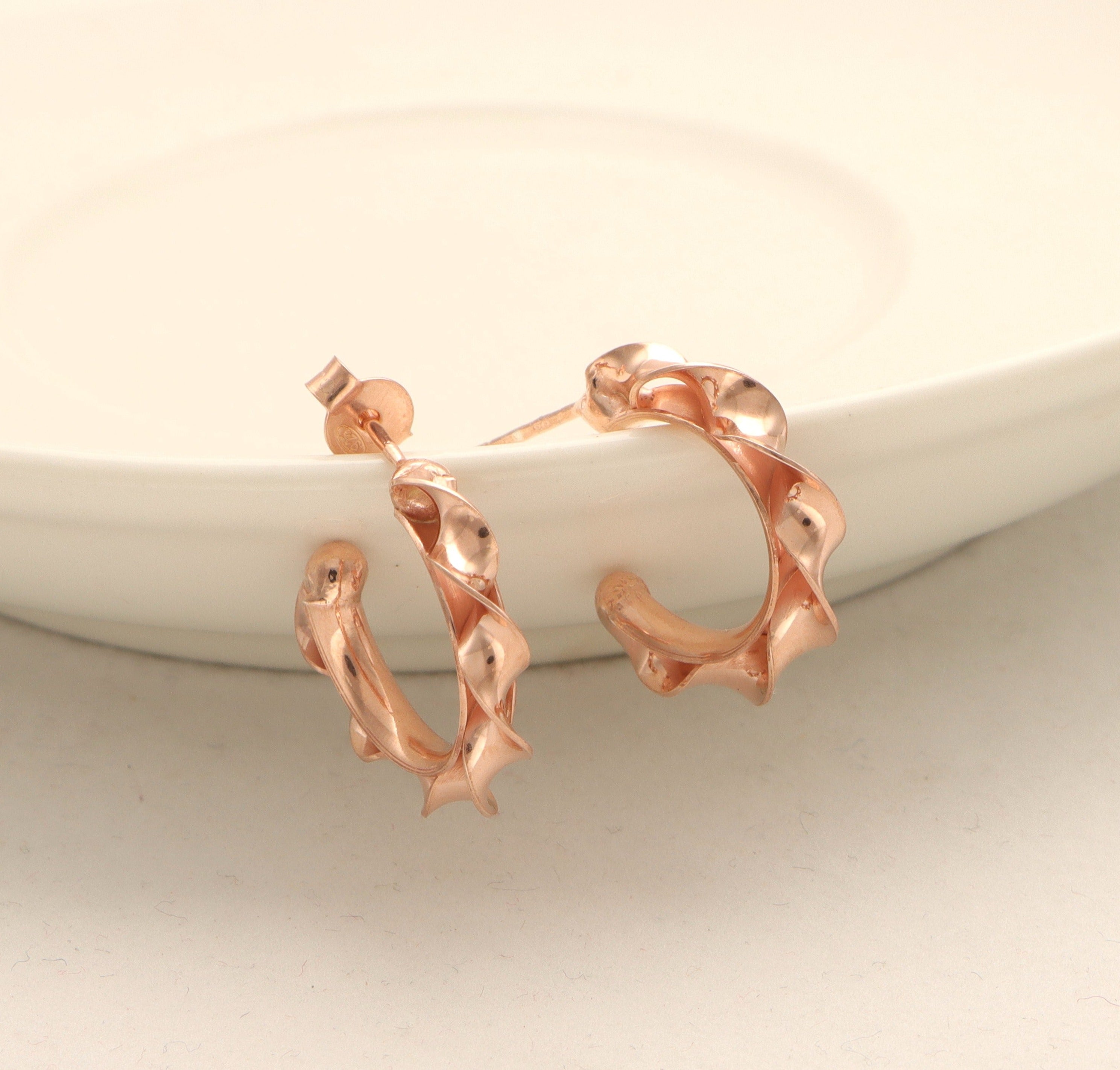 Silver Rose Gold Polish Earrings 92.5%