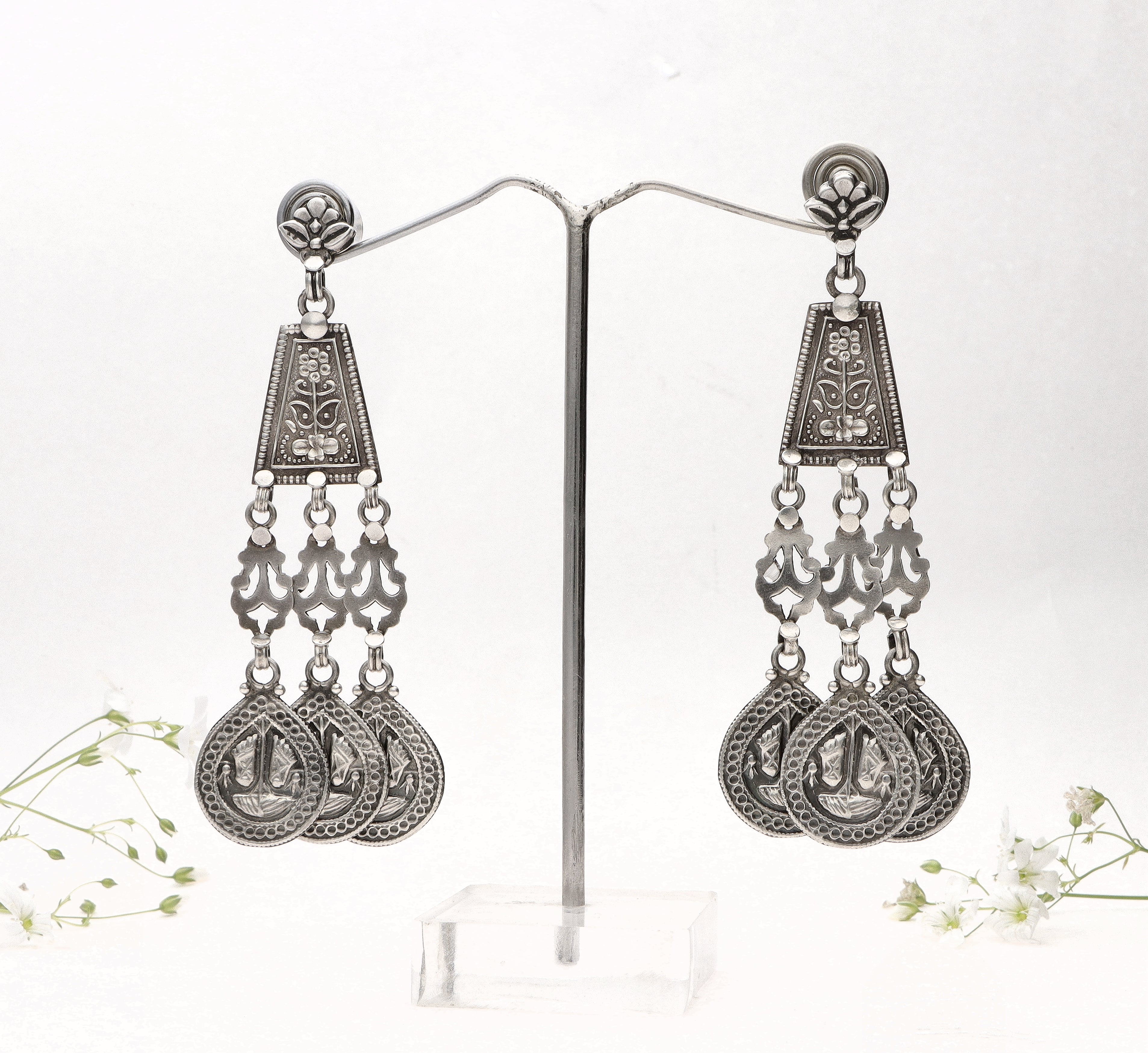 Silver Antique Long Dangler