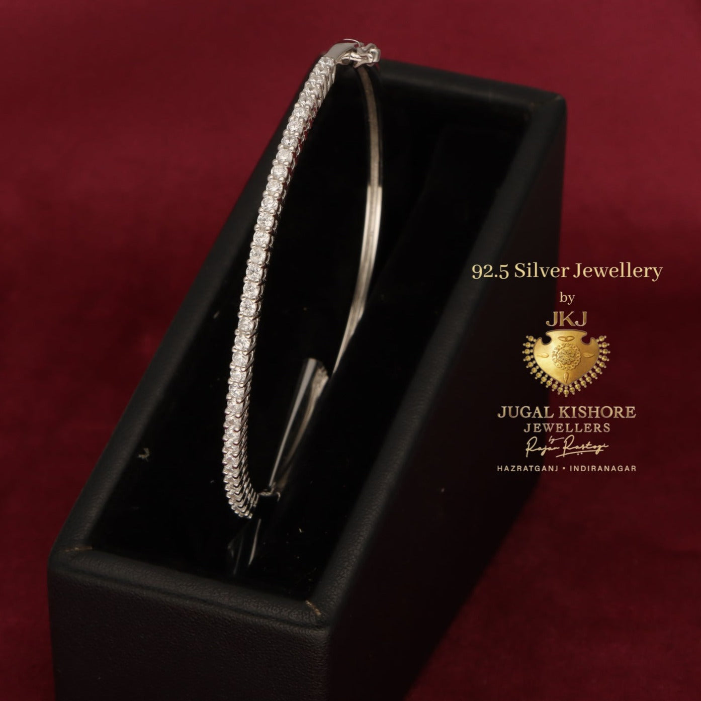 Silver Zircon Studded Bracelet