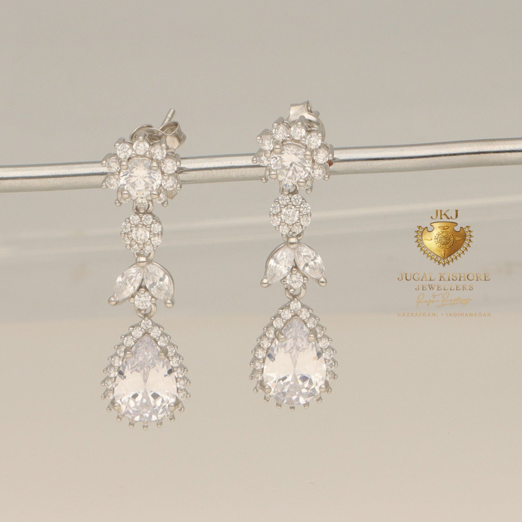 Silver Zircon Studded  Earring 92.5%