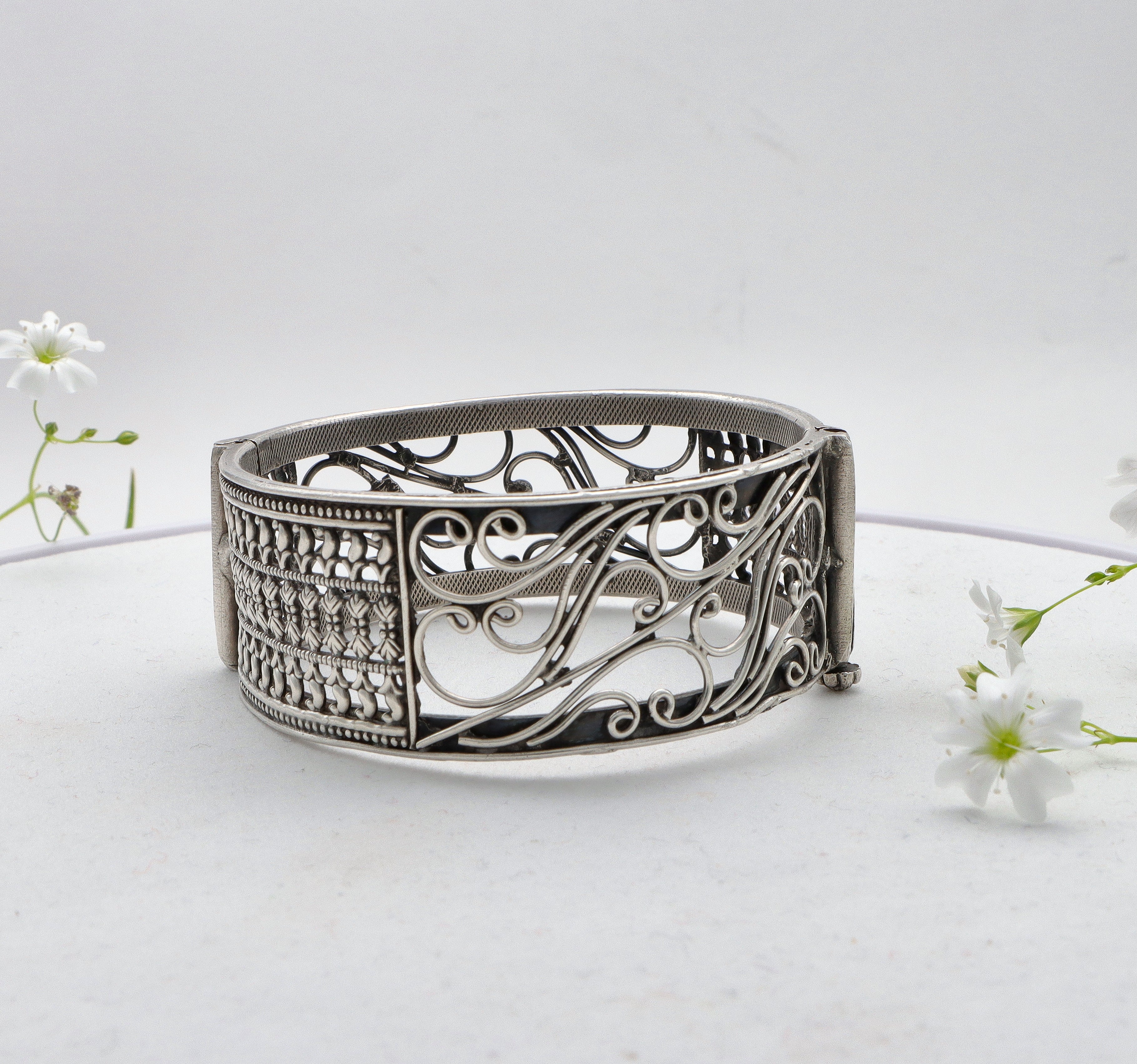 Silver Antique Bangles