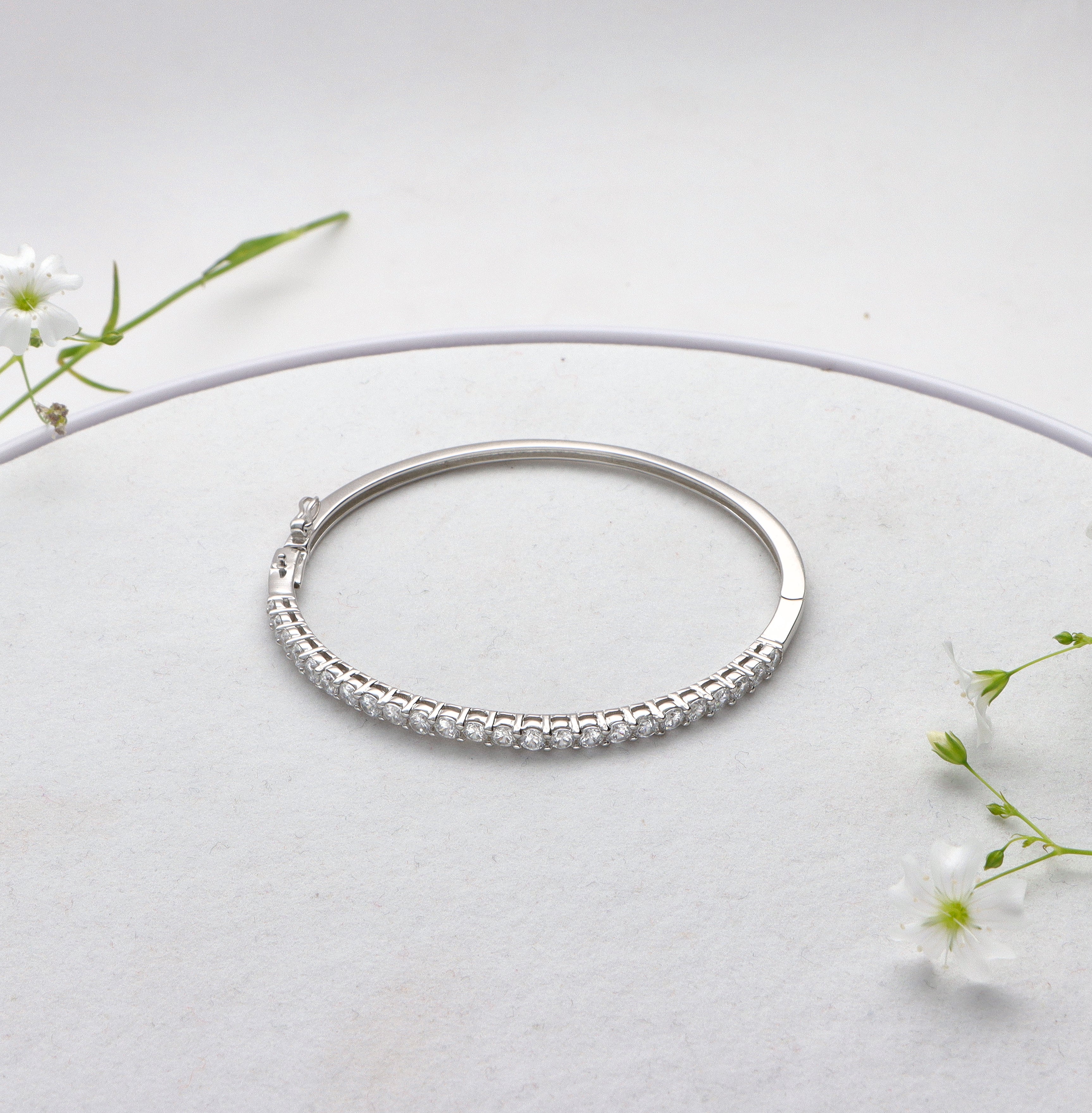 Silver Zircon Studded Bracelet