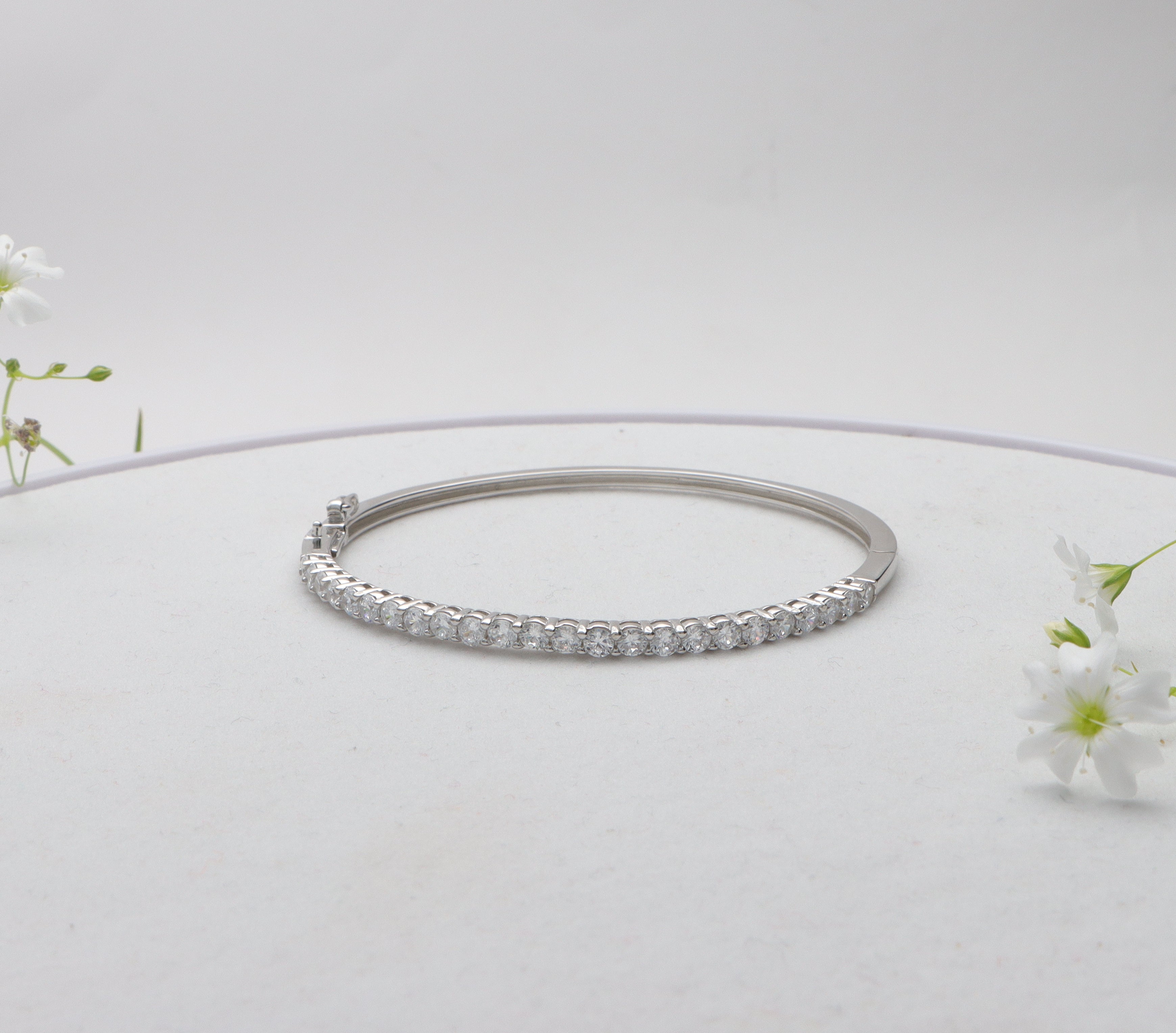 Silver Zircon Studded Bracelet