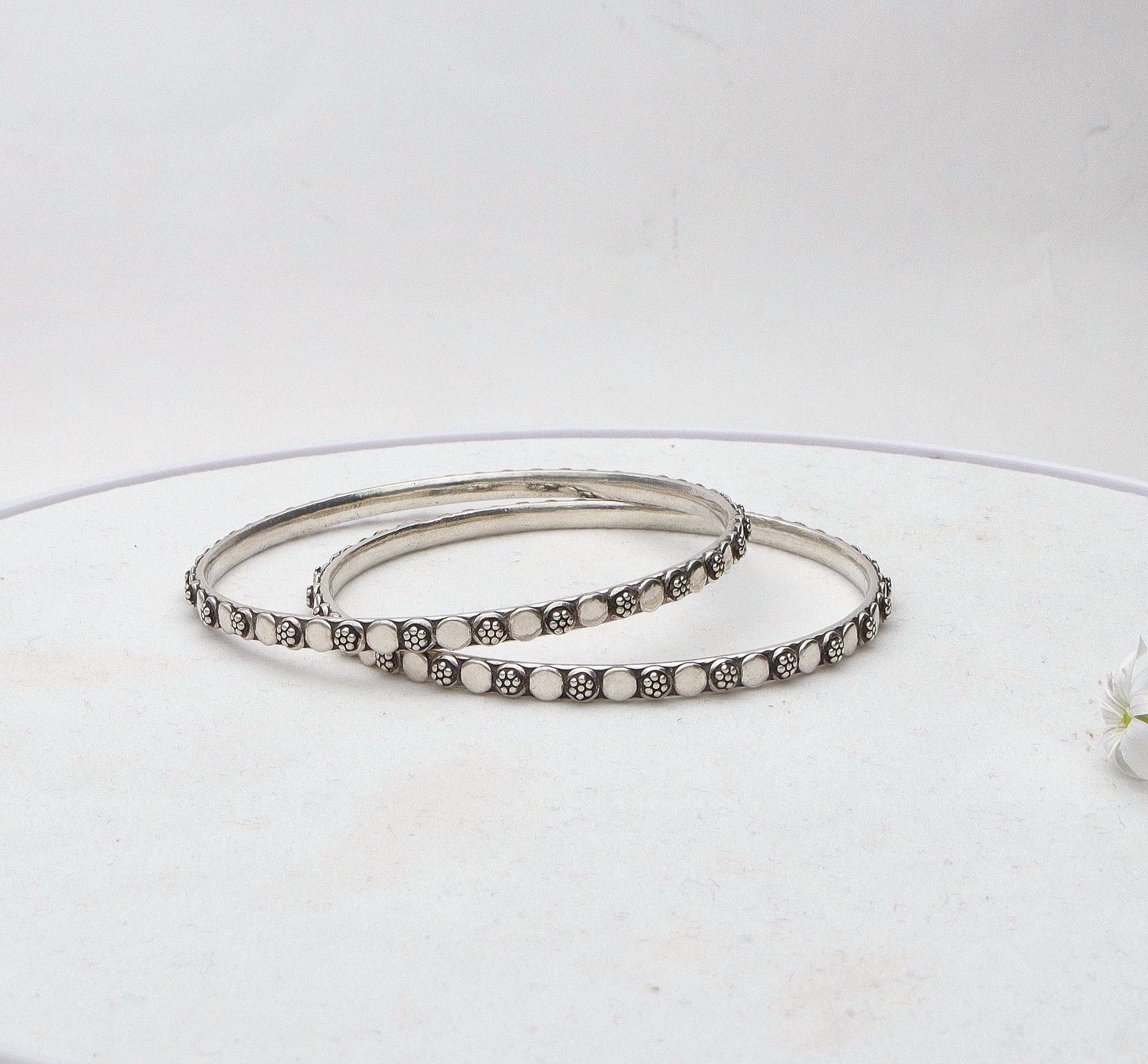 Silver Antique Bangles