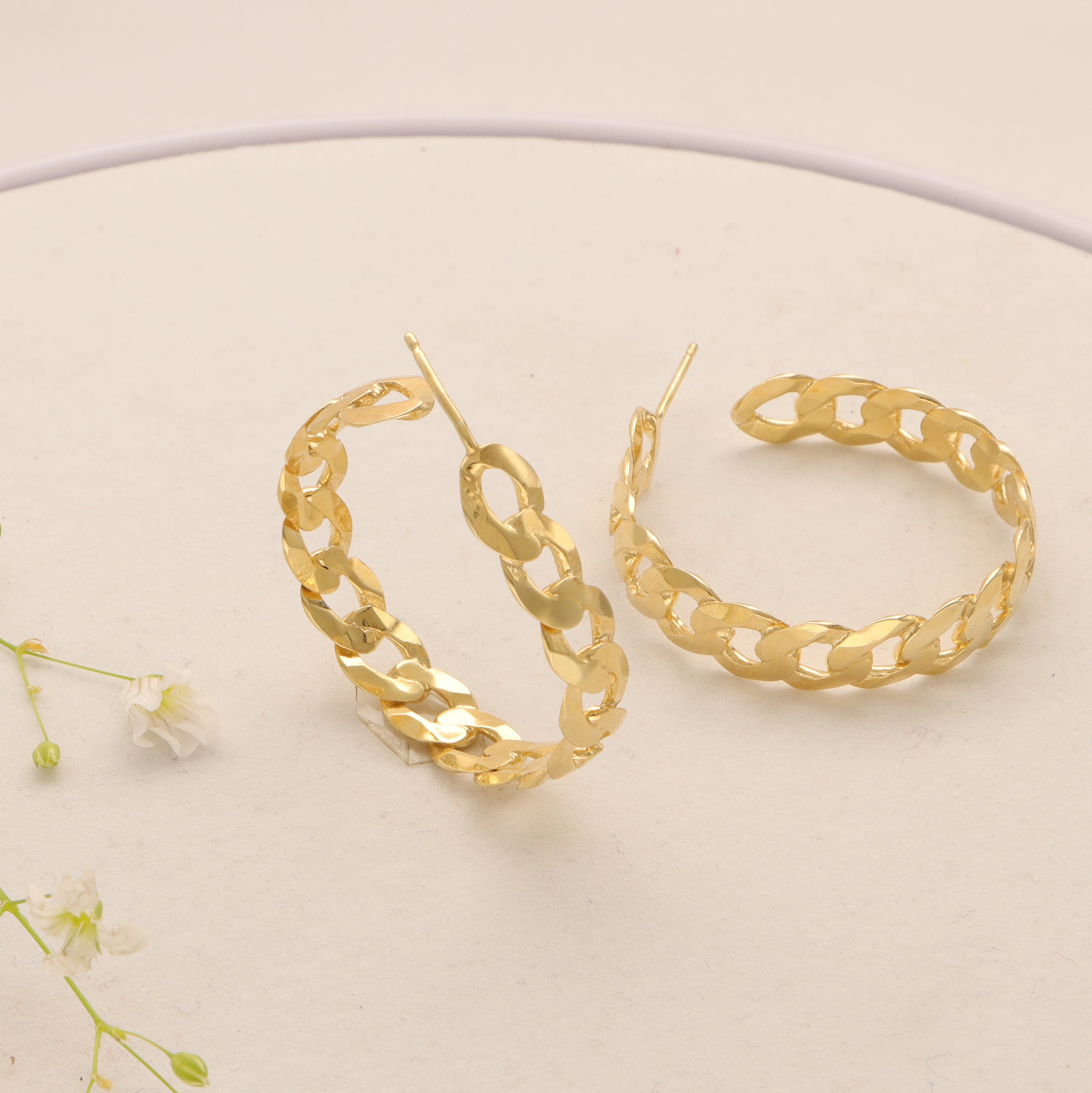 Silver Gold Plated Hoop