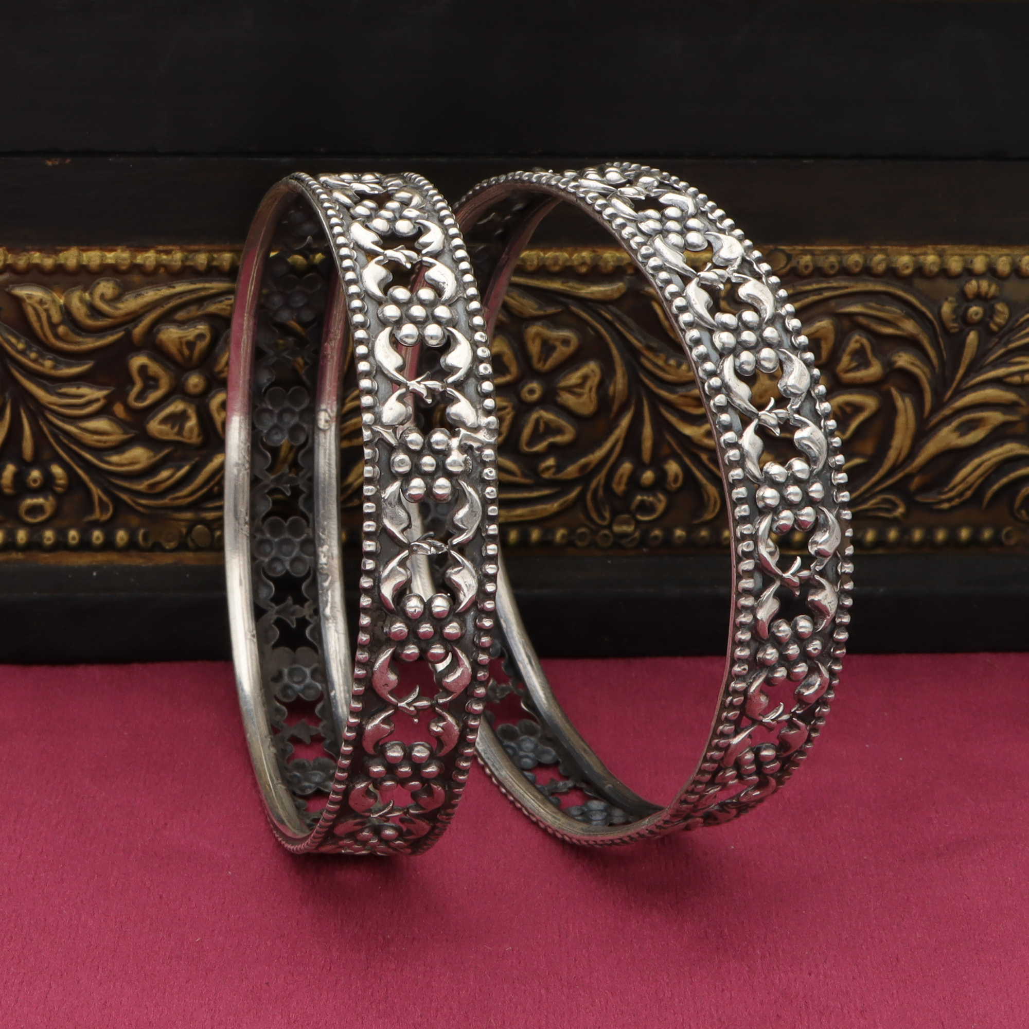 Silver Antique Bangles