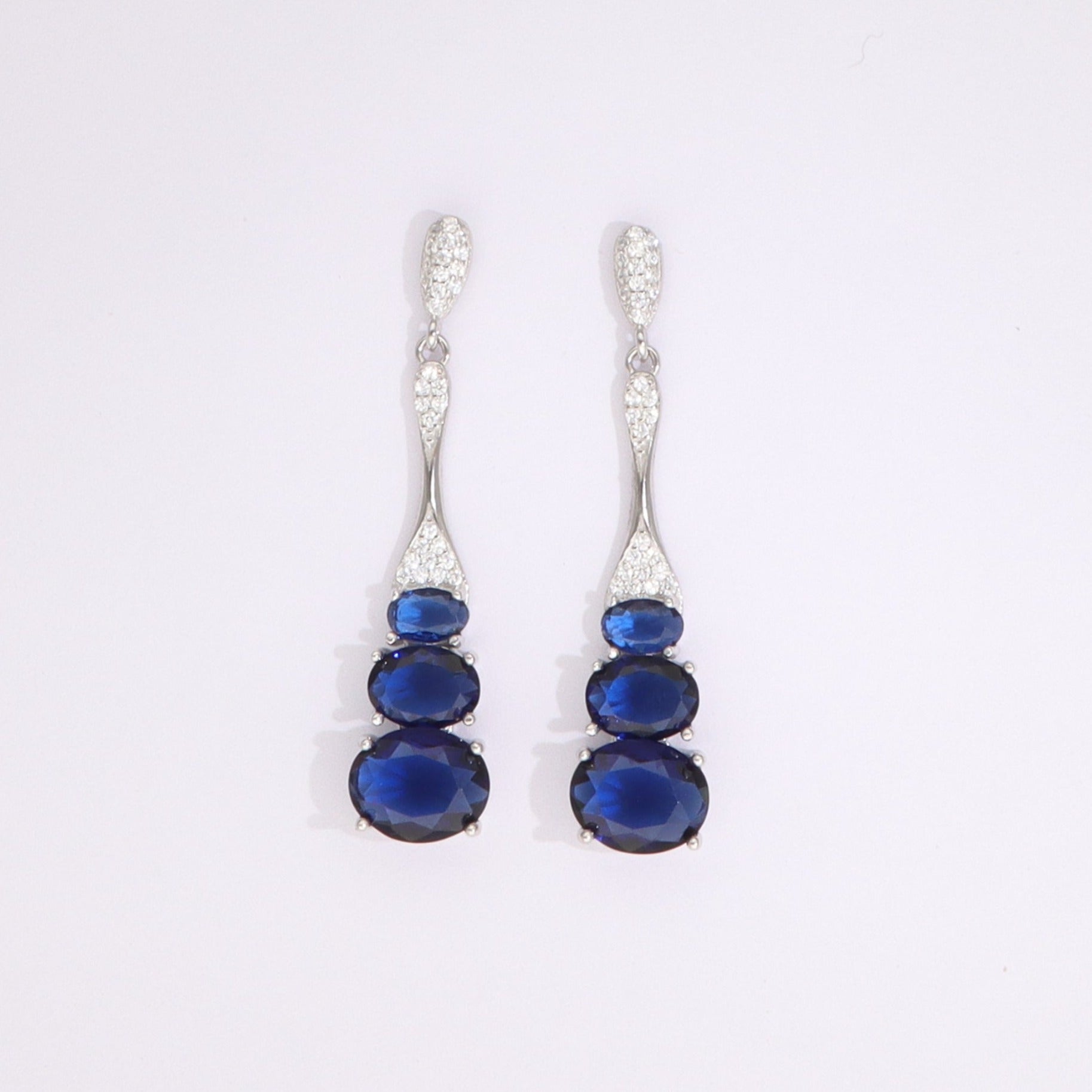 Silver 92.5 Dangler with Blue Stone