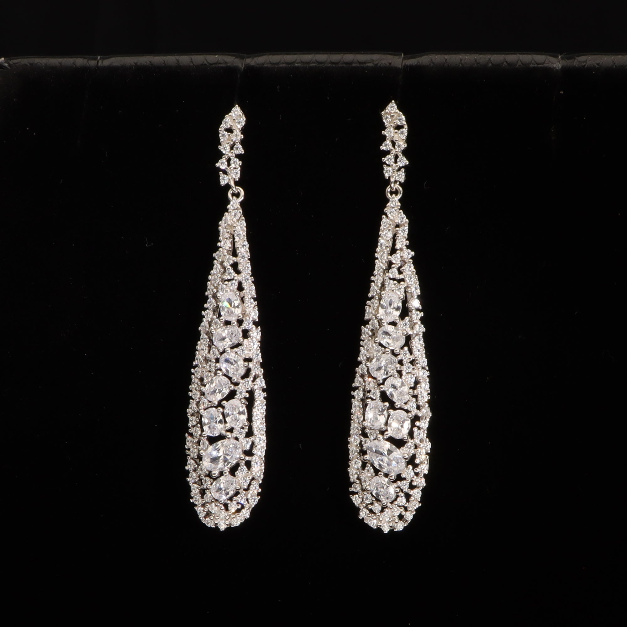 Silver Zircon Ear Drop Danglar