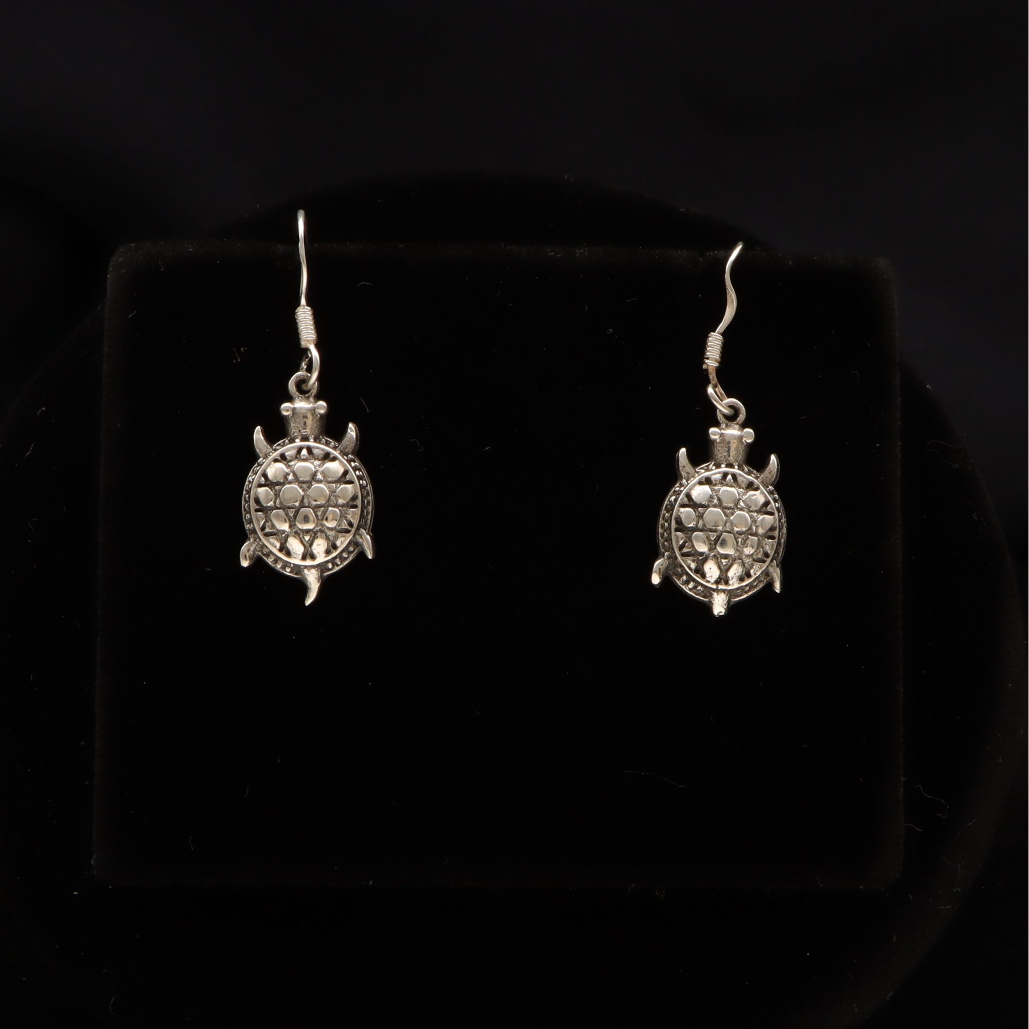 Silver Antique Turtle Earrings