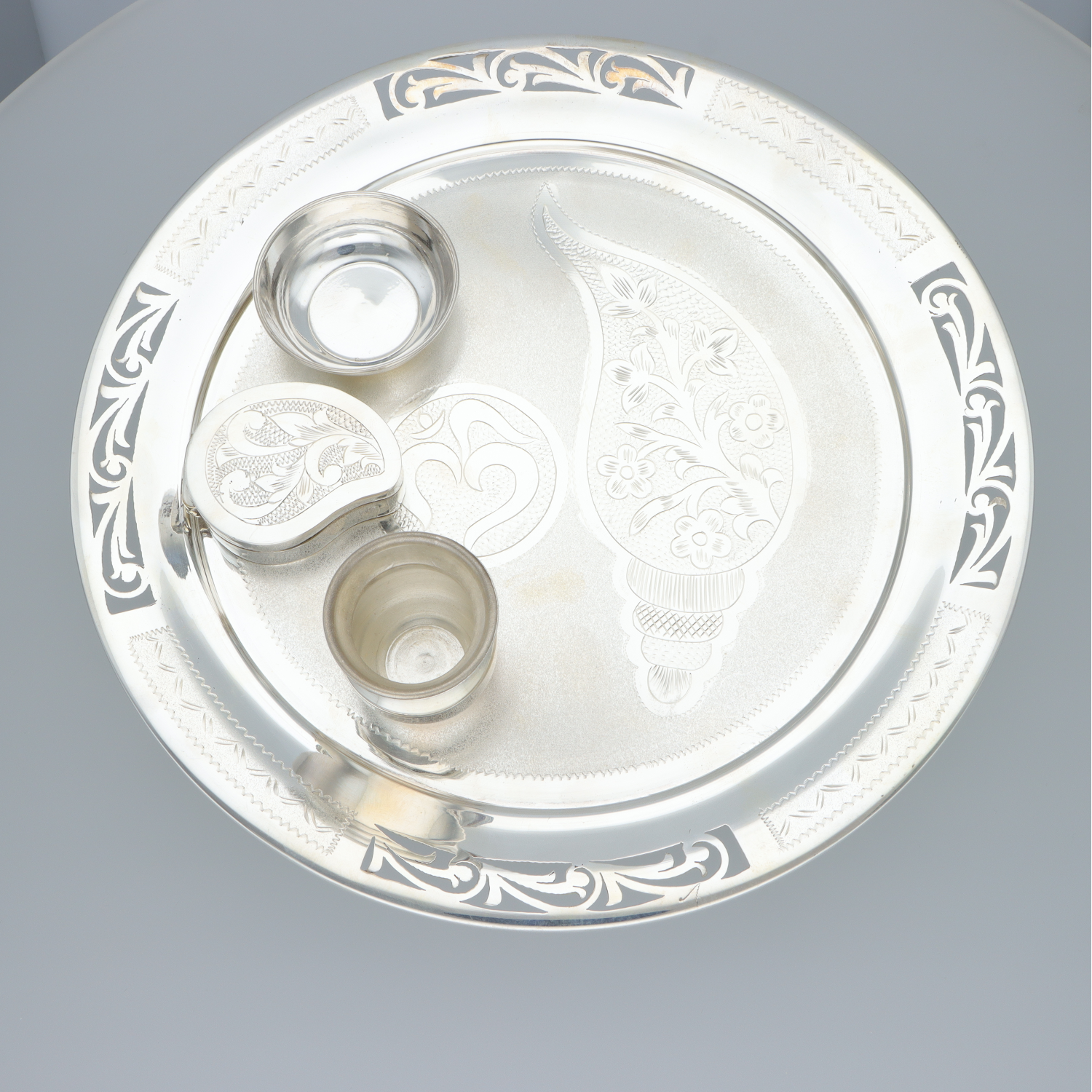 Silver Puja Thali - Large