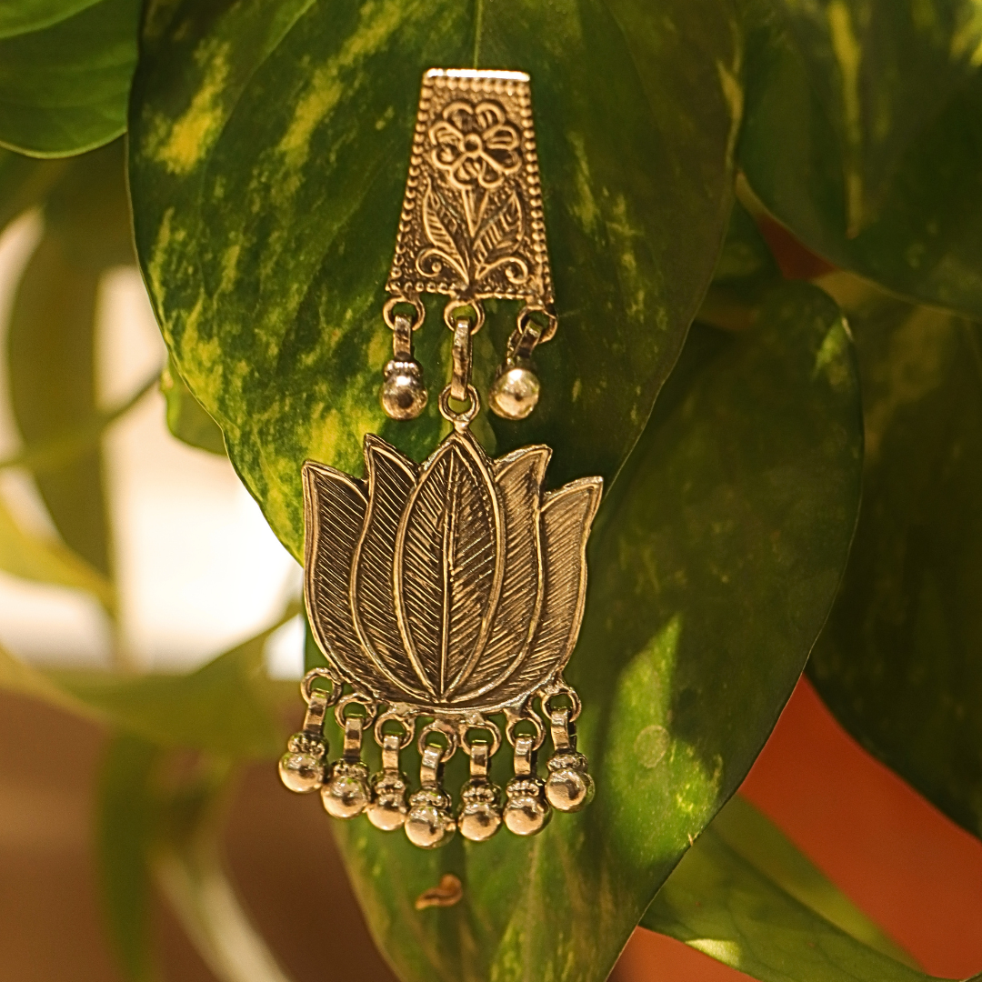 Silver Lotus Earrings