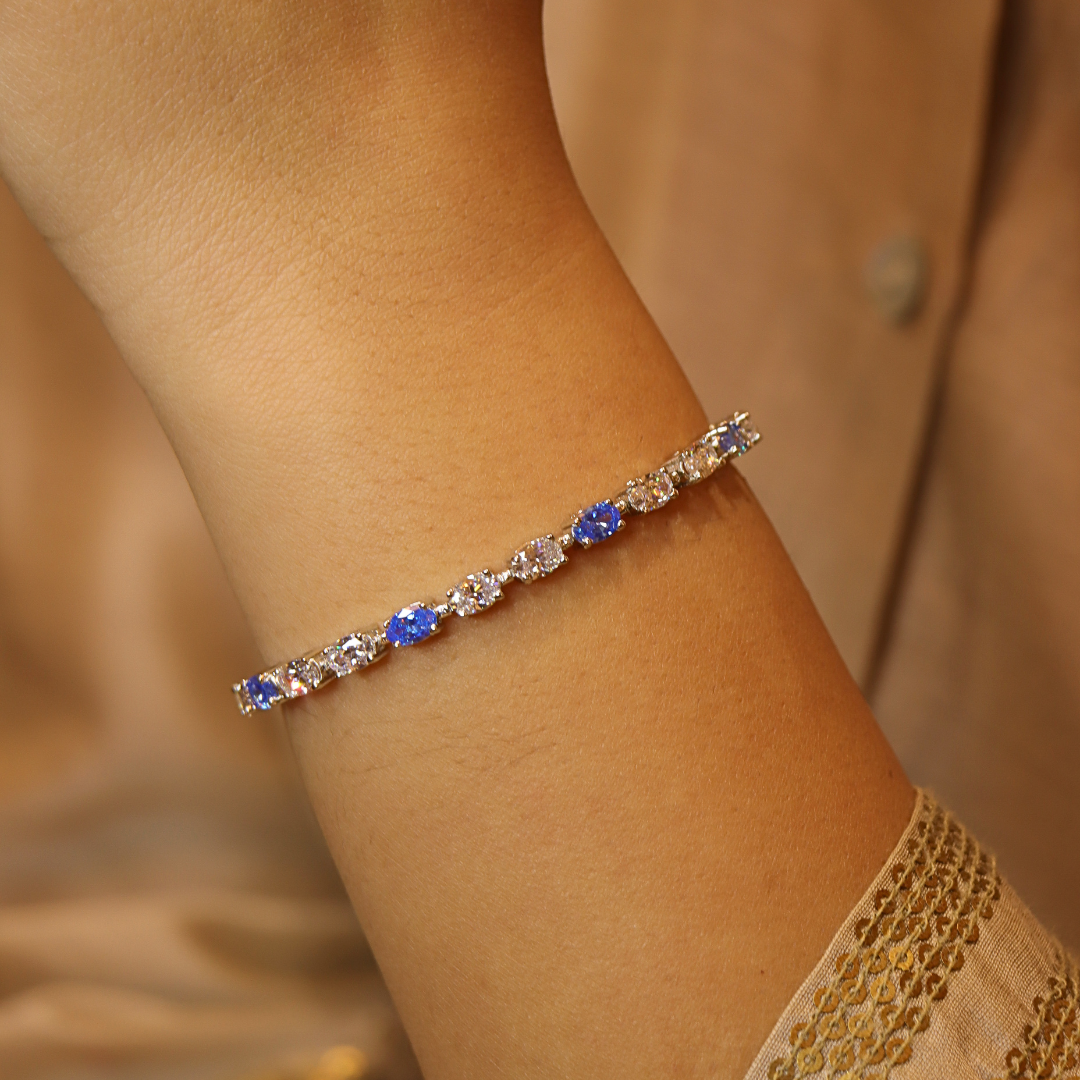 Silver Zircon Studded Bracelet