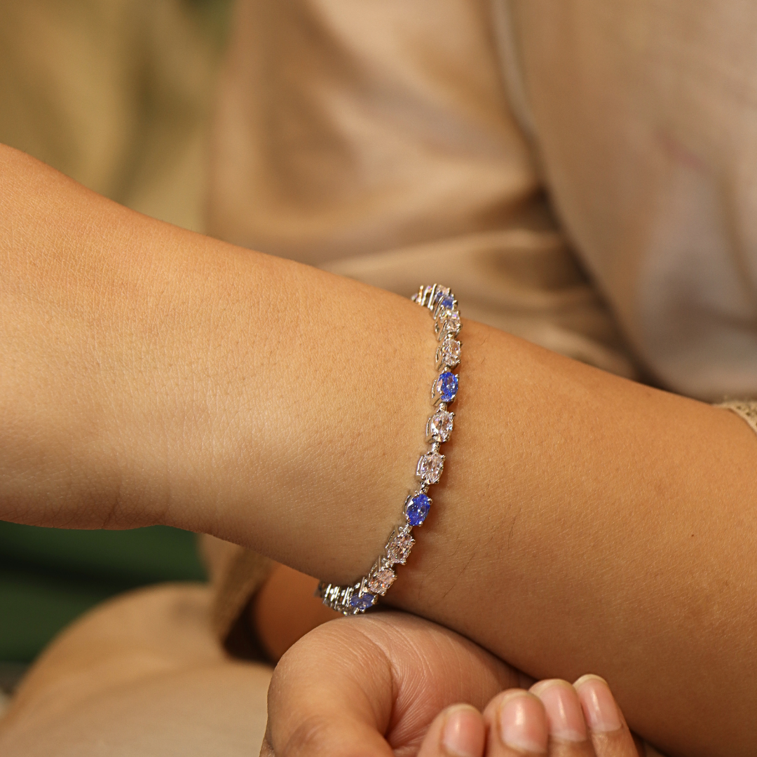 Silver Zircon Studded Bracelet