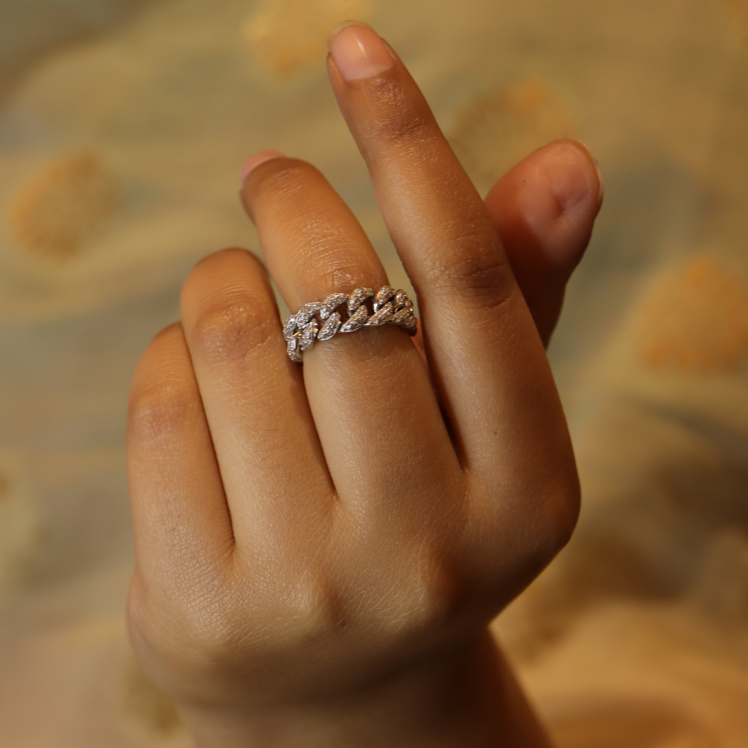 Silver Chain  Ring