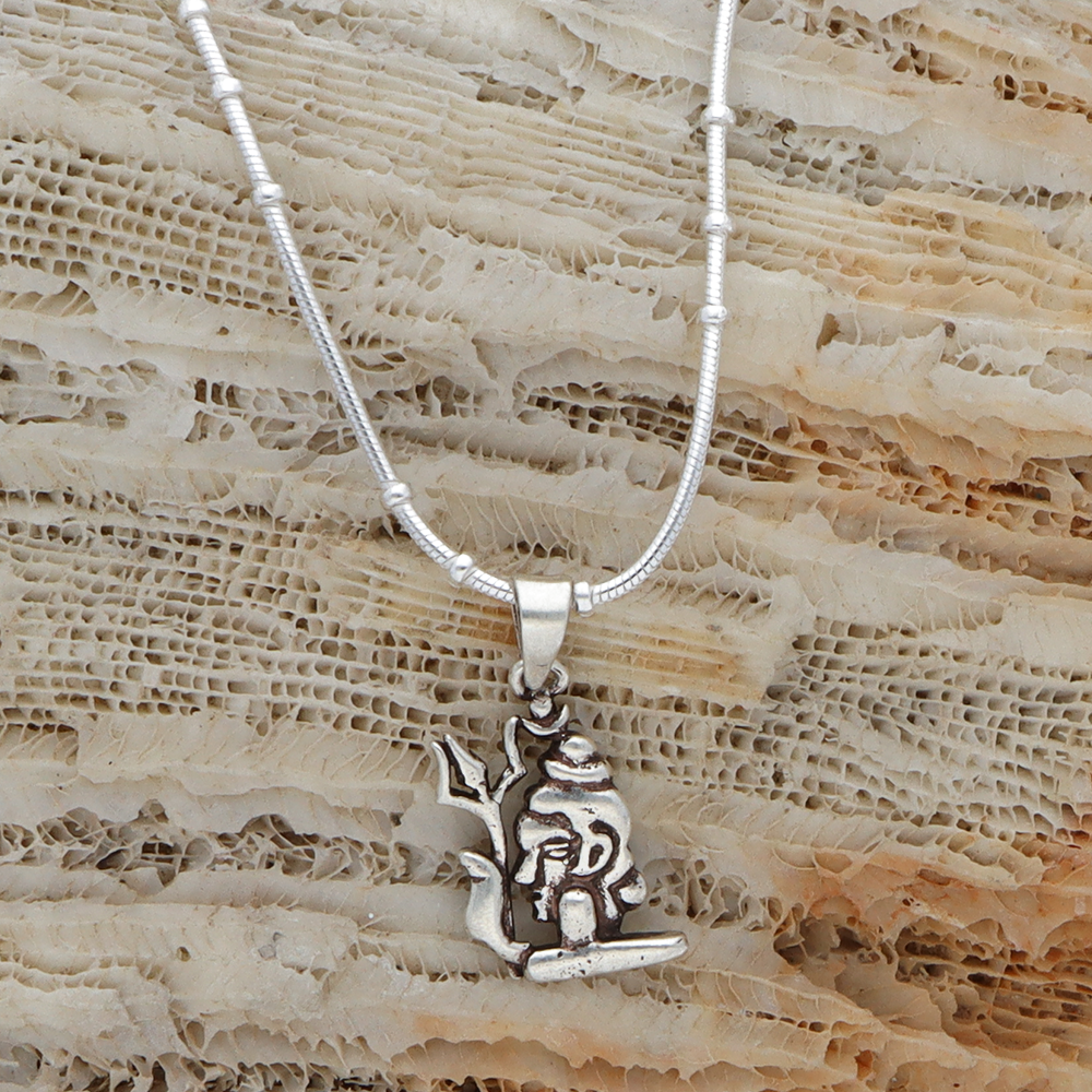 Effortless Shiva crafted silver pendant with engraved Trishul